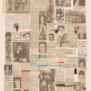 Collage aus diversen Zeitungsauschnitten, welche alle die Rolling Stones zum Thema haben.